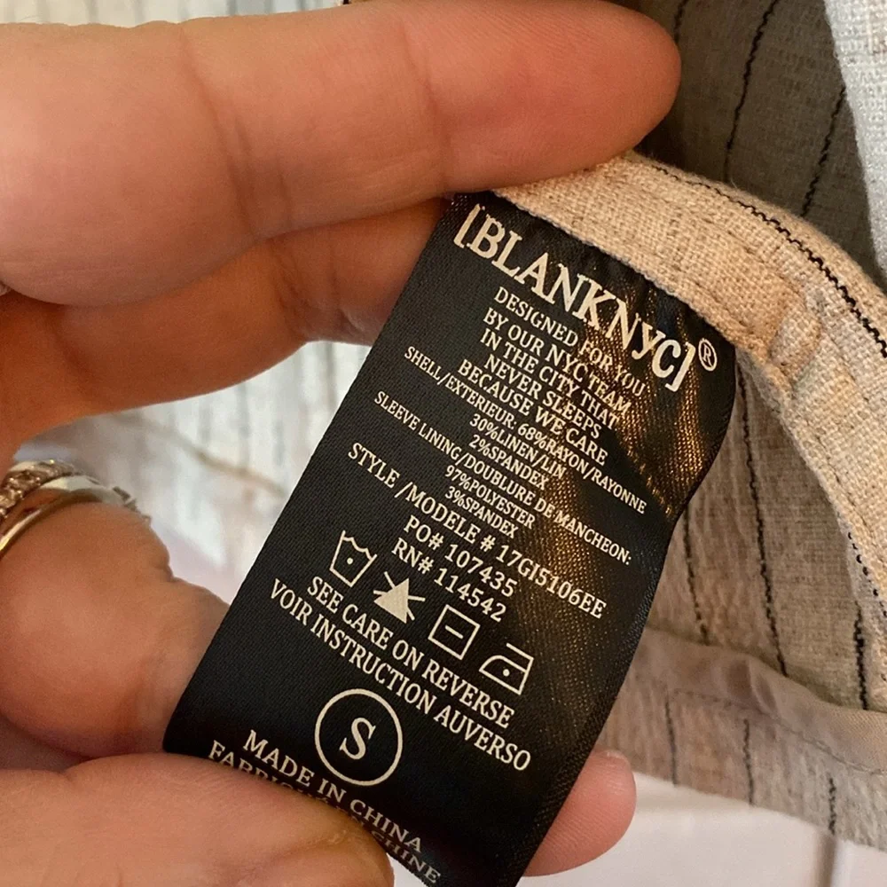 Blank NYC linen blend drape front jacket